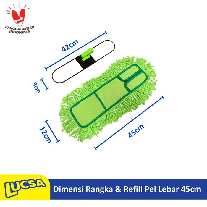 Pel Lebar 45cm Refill Pel Sapu Lantai Lobby Dust Mop Lucsa LM-1509