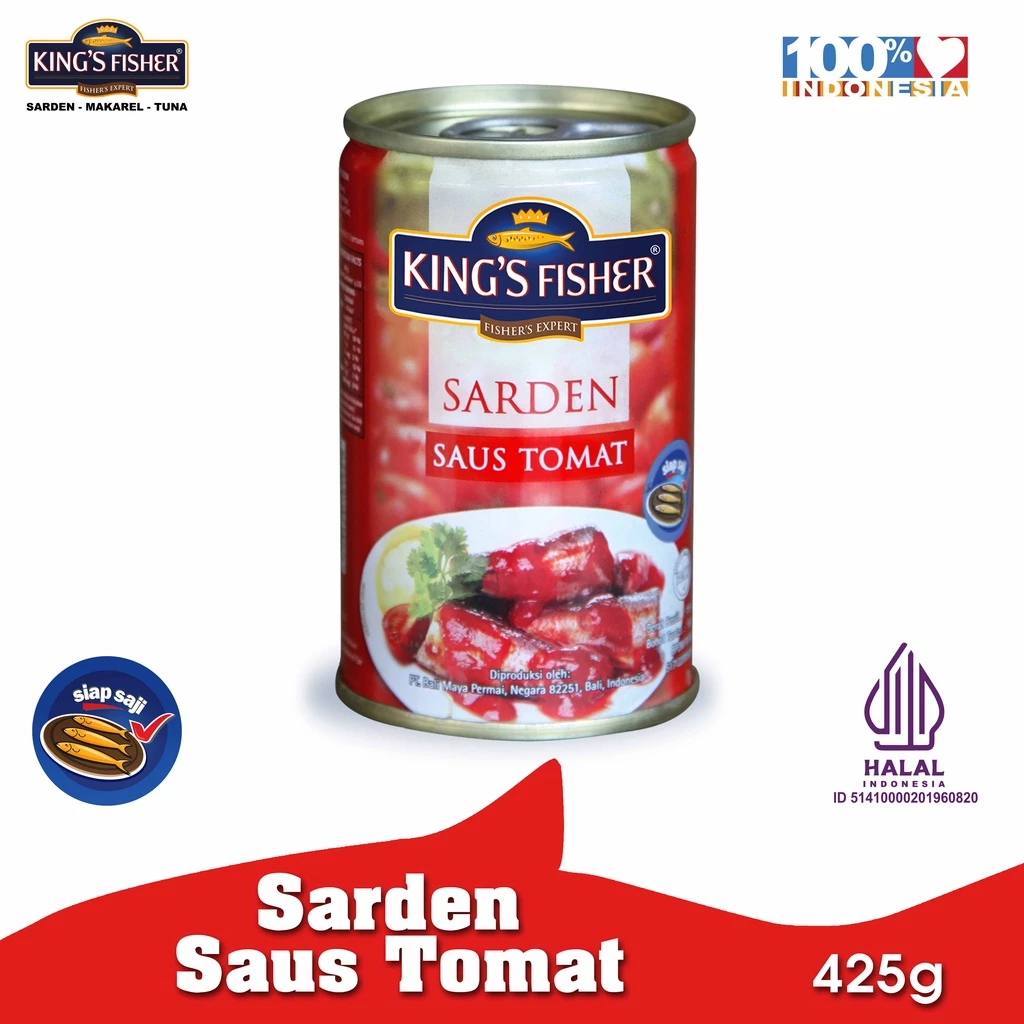 King's Fisher Sarden saus tomat Makanan Kaleng  425 gr