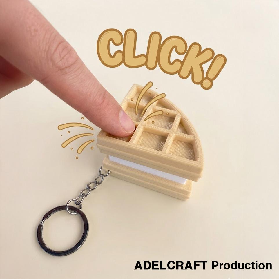 Ktmstore - Wafer Waffle Ice Cream Clicker Fidget Gantungan Kunci Mechanical Keyboard 3D ASMR
