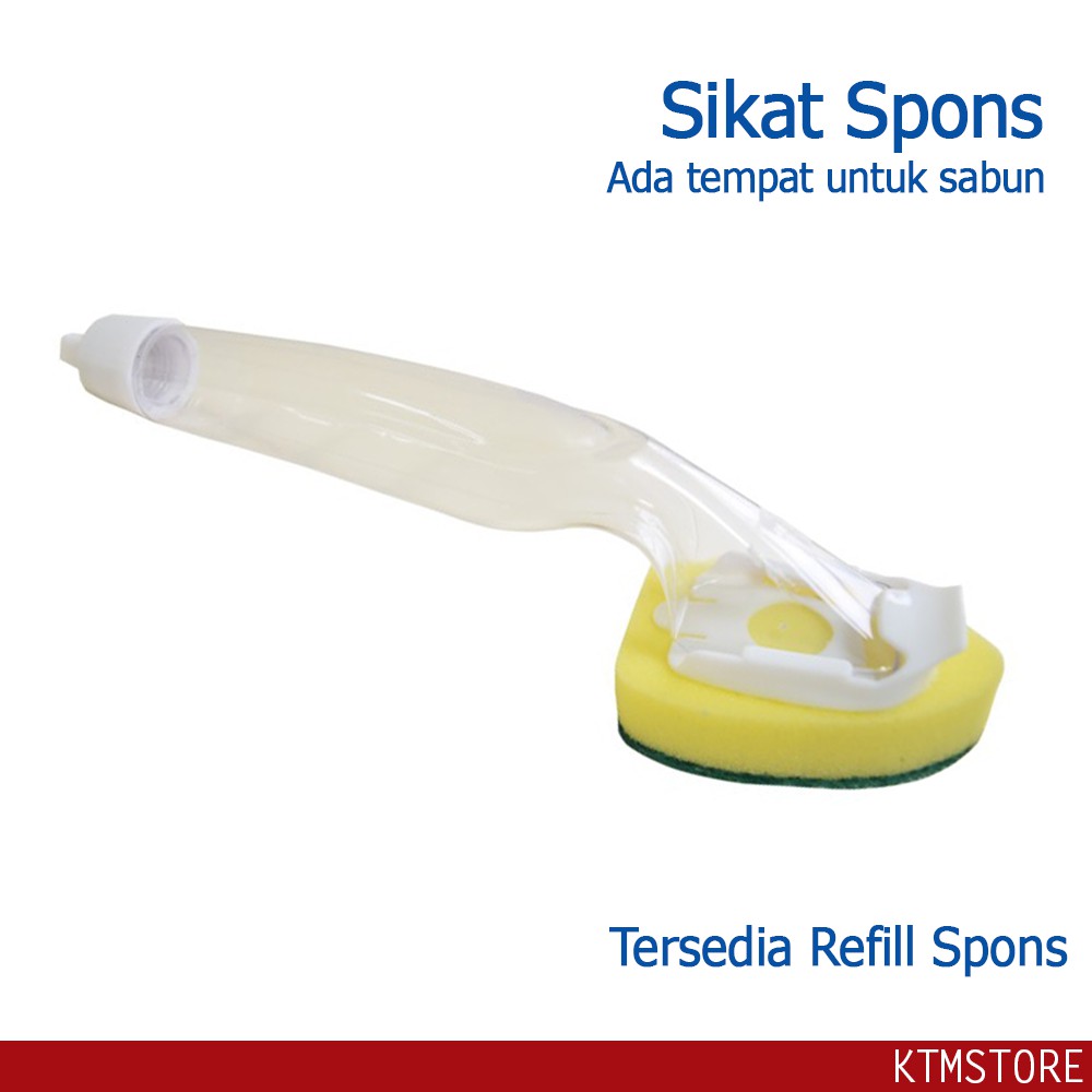 Scruber Sponge With Handle 001 (Spon Cuci Piring Gagang) 950034 Cleanmatic