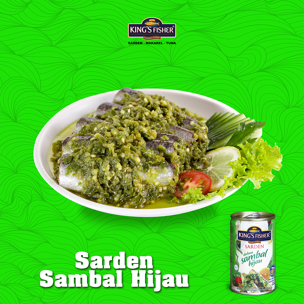 Paket couple 2 pc King's Fisher Sarden sambal hijau Makanan Kaleng 155g kings fisher