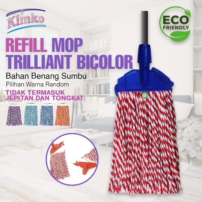 REFILL Alat Pel Lantai 2 warna Jepit Mop Triliant Bicolor benang Sumbu Klinko