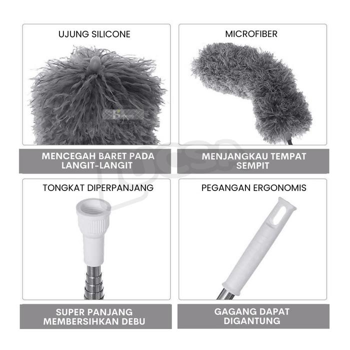 Kemoceng Panjang teleskopik 2.8m Telescopic Microfiber Lucsa LD-110