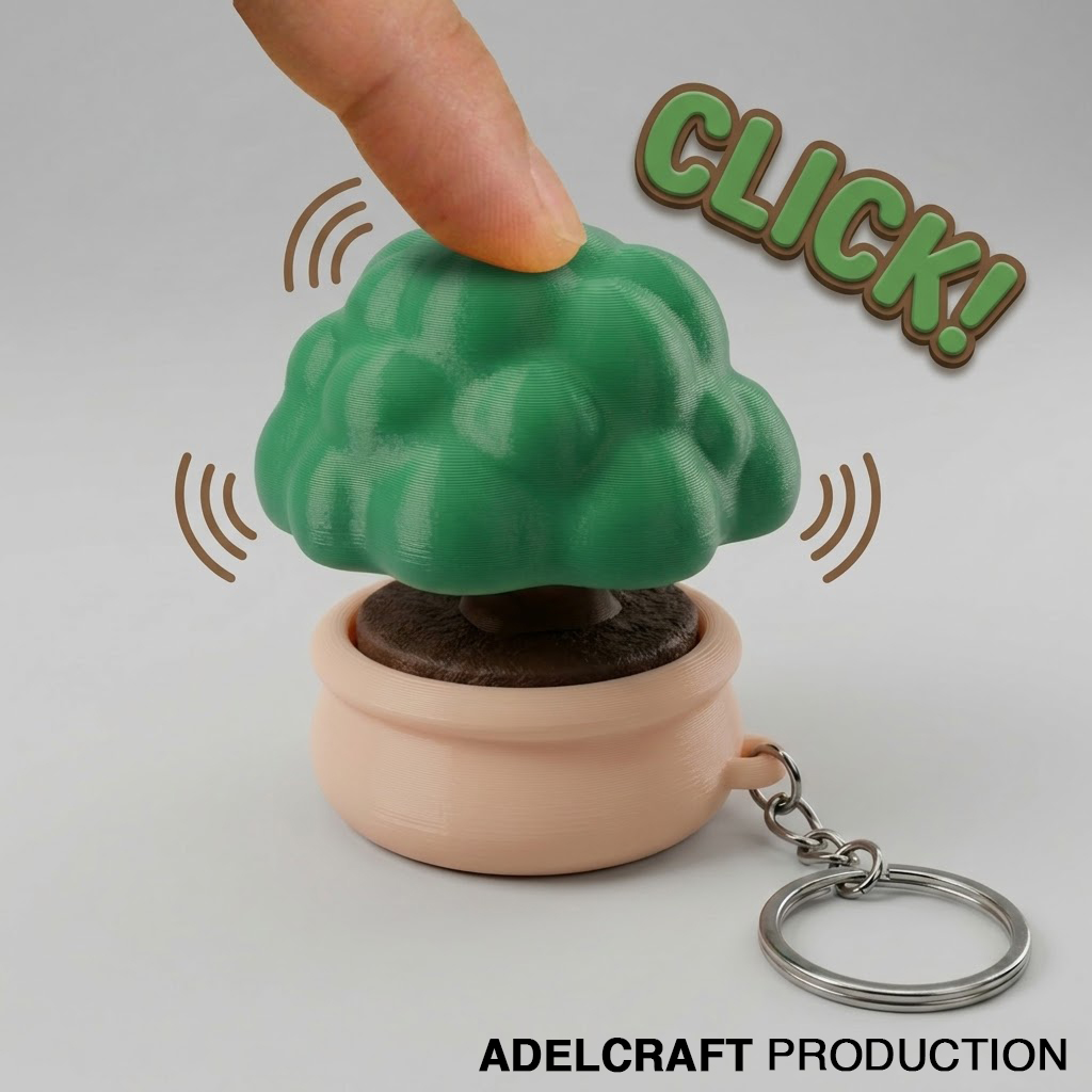 Ktmstore - Bonsai Fidget Clicker Keychain Mechanical Switch Aesthetic Stress Relief ASMR Clicky