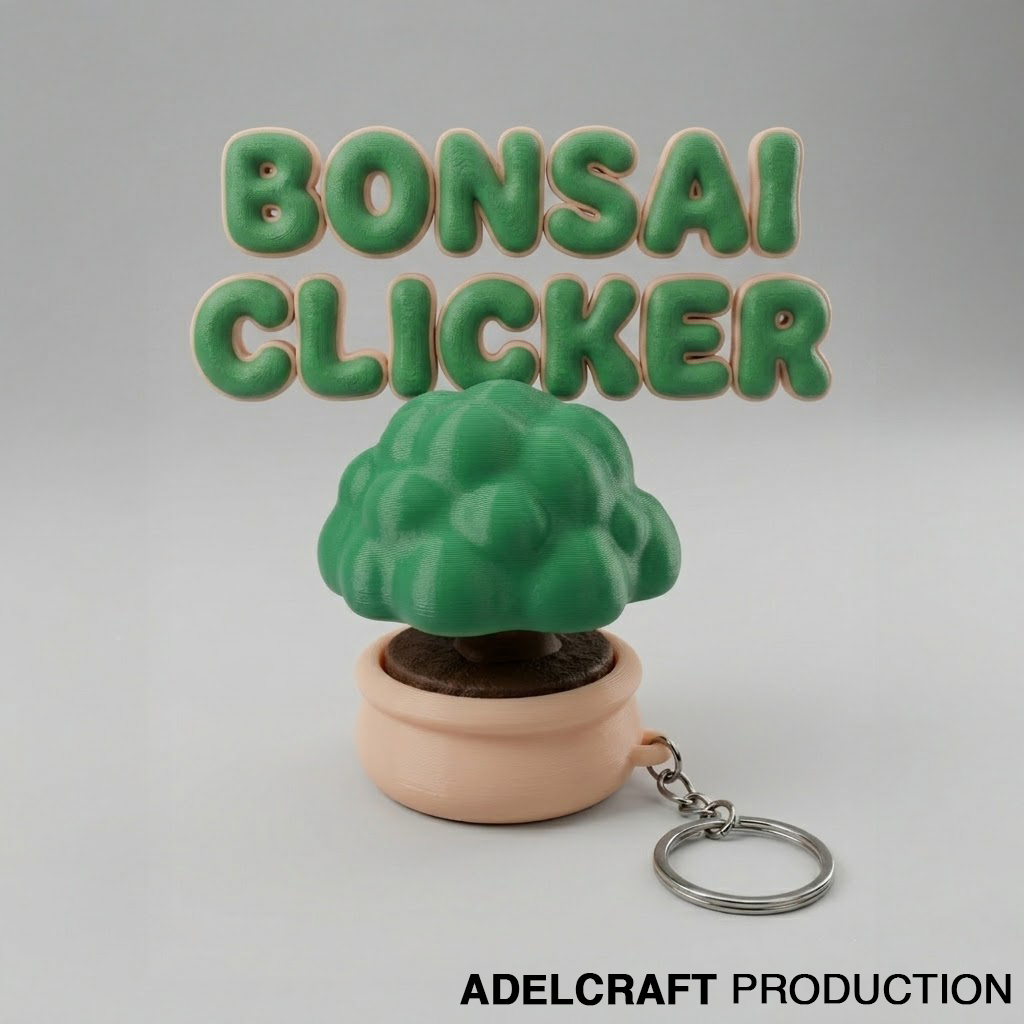 Ktmstore - Bonsai Fidget Clicker Keychain Mechanical Switch Aesthetic Stress Relief ASMR Clicky