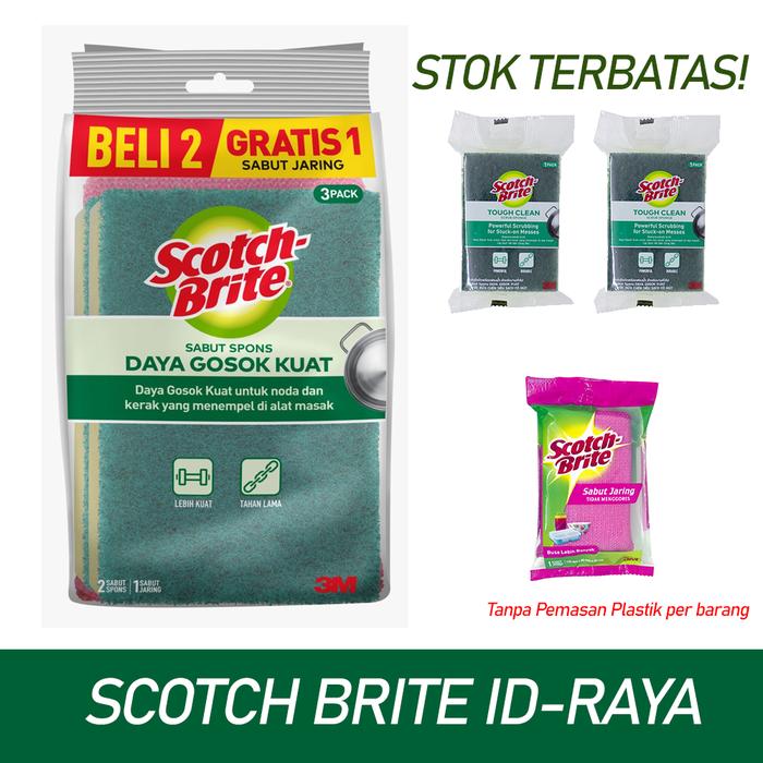 Scotch Brite 3M Sabut Spons Paket Hemat Raya Beli 2 Gratis 1