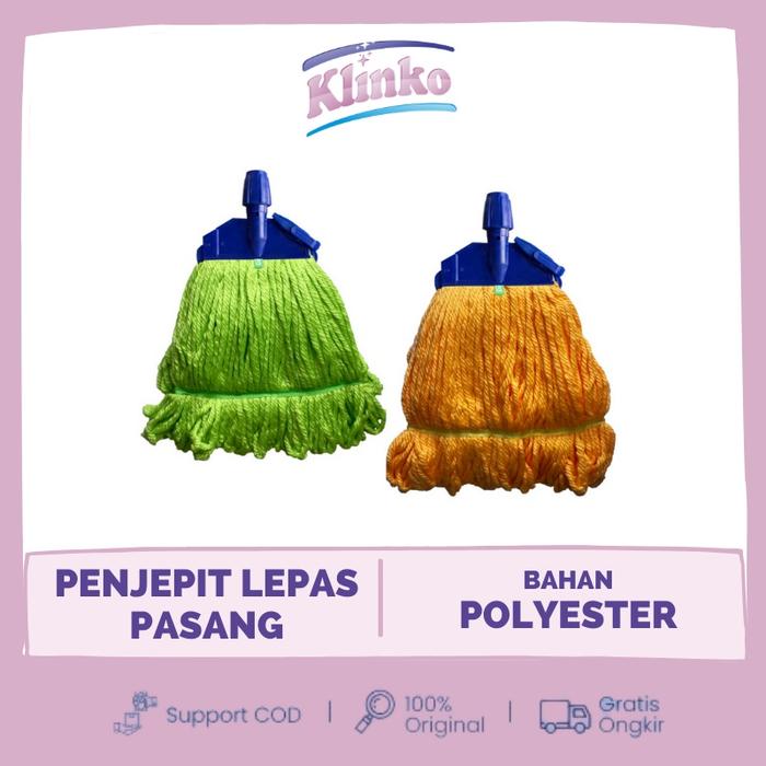 REFILL Alat Pel Lantai Mop Jepit Triliant Breeze pel benang Poliester Klinko
