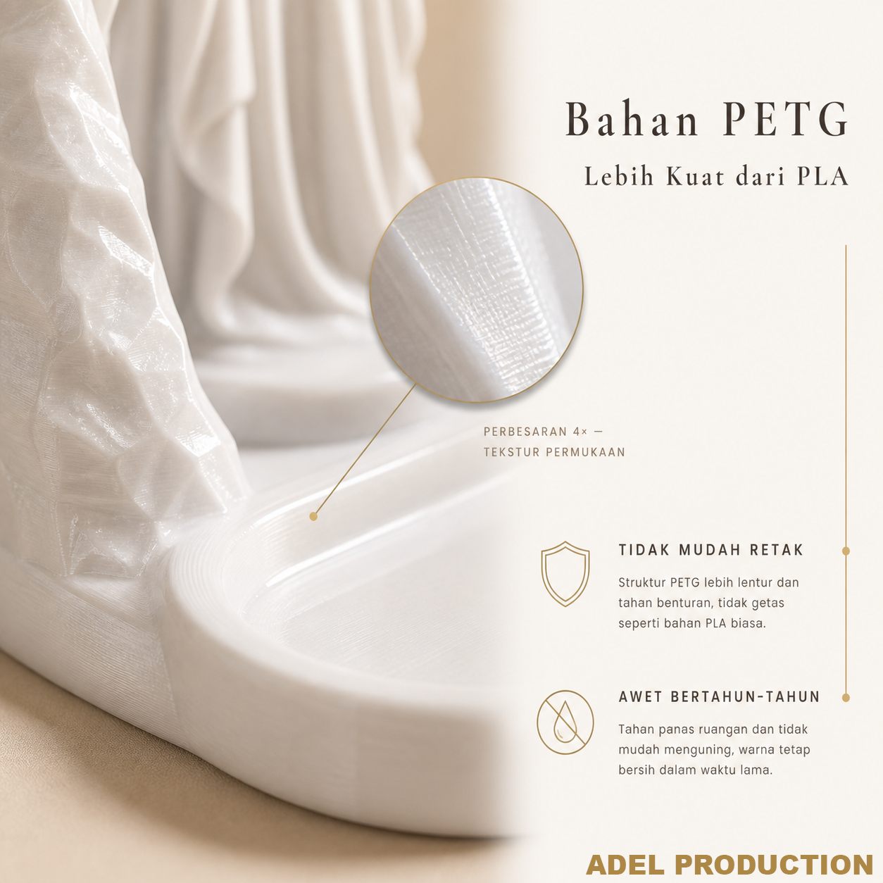 Ktmstore - Tempat Rosario Mother Mary Pajangan Bunda Maria Tipe 4 PETG Putih Premium