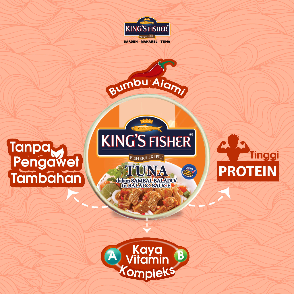 King's Fisher Tuna Sambal balado Daging Tuna Makanan Kaleng 170 g
