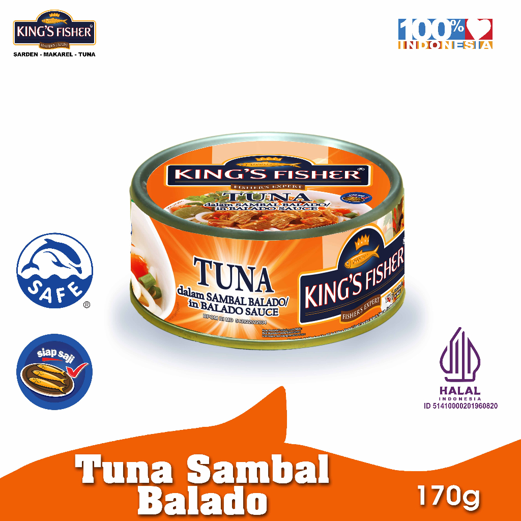 King's Fisher Tuna Sambal balado Daging Tuna Makanan Kaleng 170 g