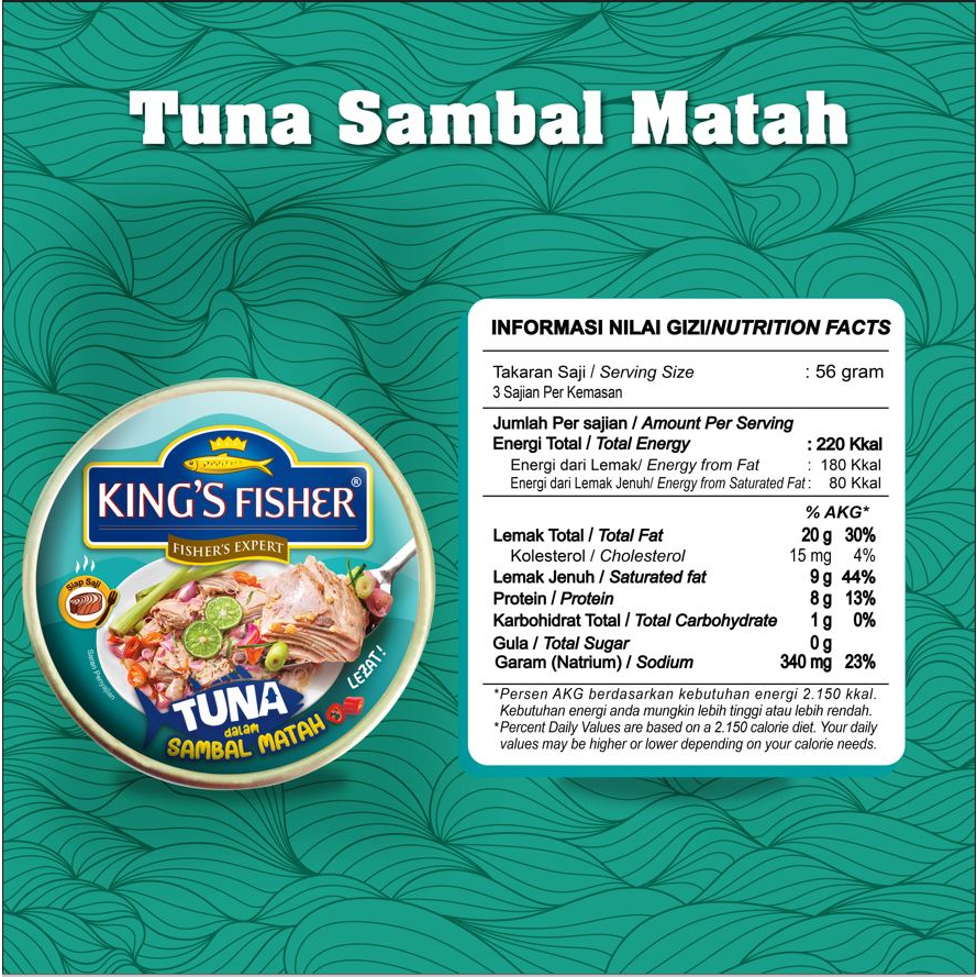 King's Fisher Tuna Sambal Matah Daging Tuna Makanan Kaleng 170 g