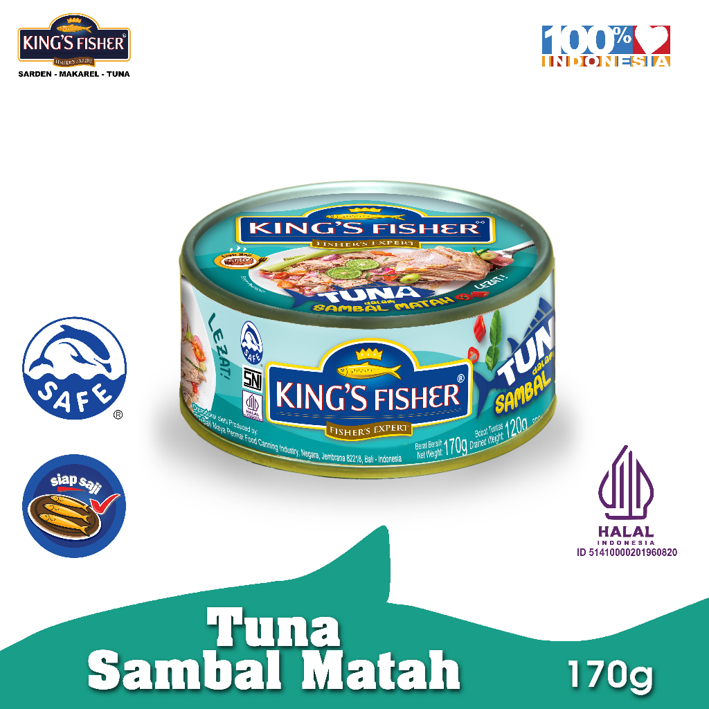 King's Fisher Tuna Sambal Matah Daging Tuna Makanan Kaleng 170 g
