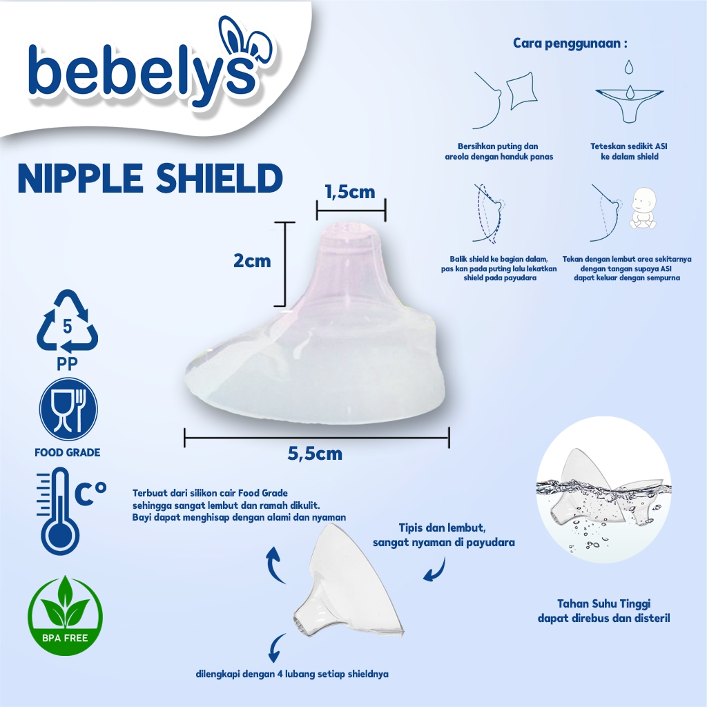 Bebelys Nipple Shield Triangle NS-003 – Pelindung Puting ASI BPA Free (1 pcs)