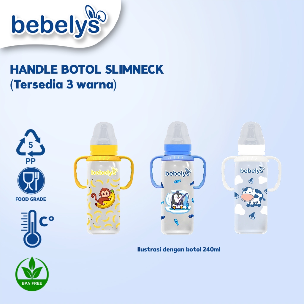 Bebelys Handle Botol Susu Slimneck – Pegangan Botol Bayi 3.5cm | Food Grade & BPA Free | HBS-001