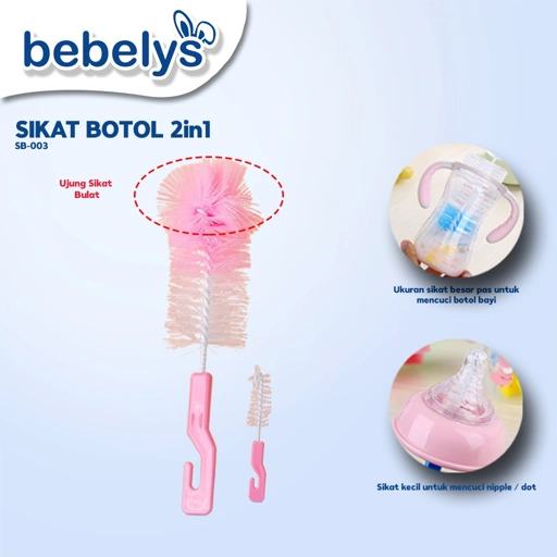Bebelys Sikat Pembersih Botol Ujung Bulat 2in1 SB-003