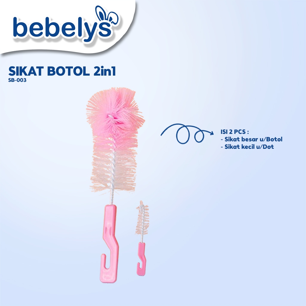 Bebelys Sikat Pembersih Botol Ujung Bulat 2in1 SB-003