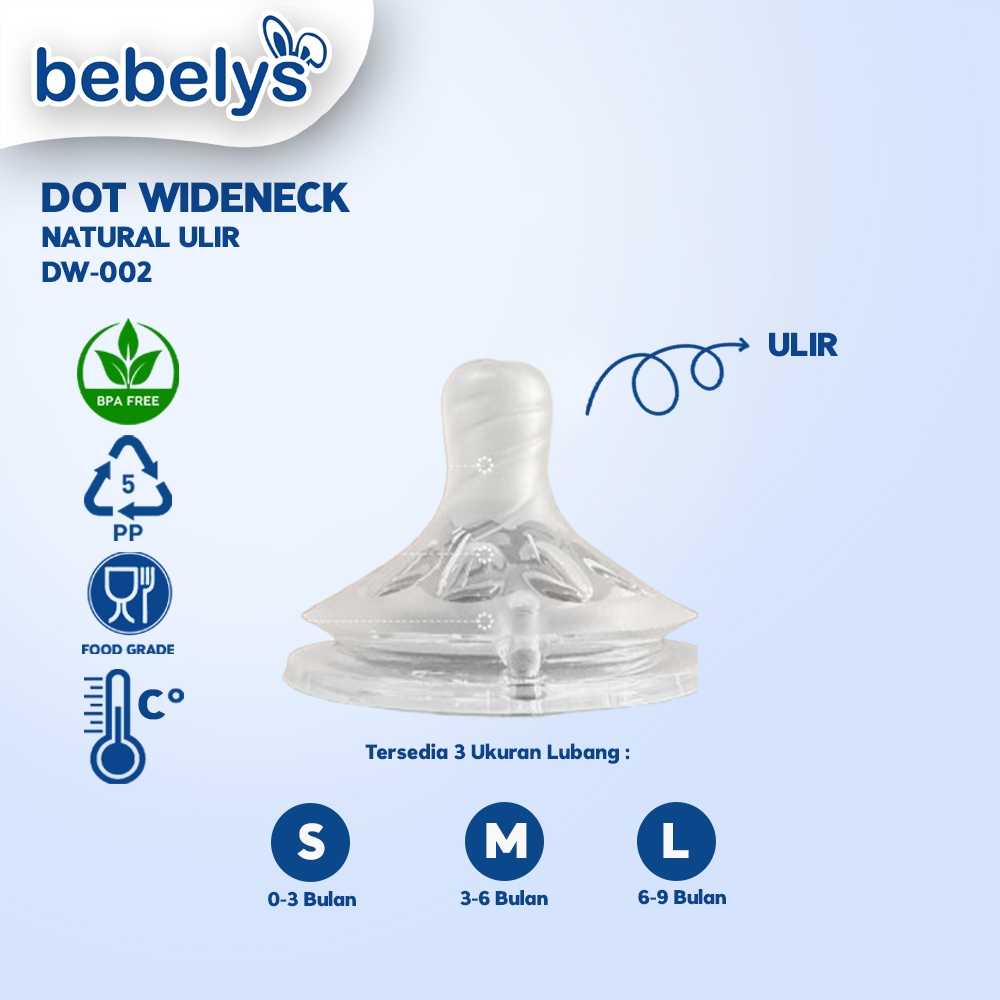 Bebelys Dot Bayi Wideneck Natural Ulir BPA Free DW-002