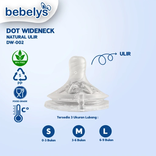 Bebelys Dot Bayi Wideneck Natural Ulir BPA Free DW-002