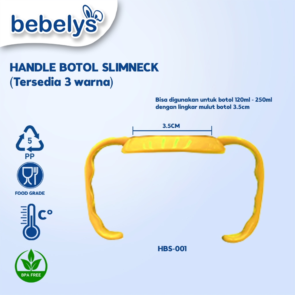 Bebelys Handle Botol Susu Slimneck – Pegangan Botol Bayi 3.5cm | Food Grade & BPA Free | HBS-001