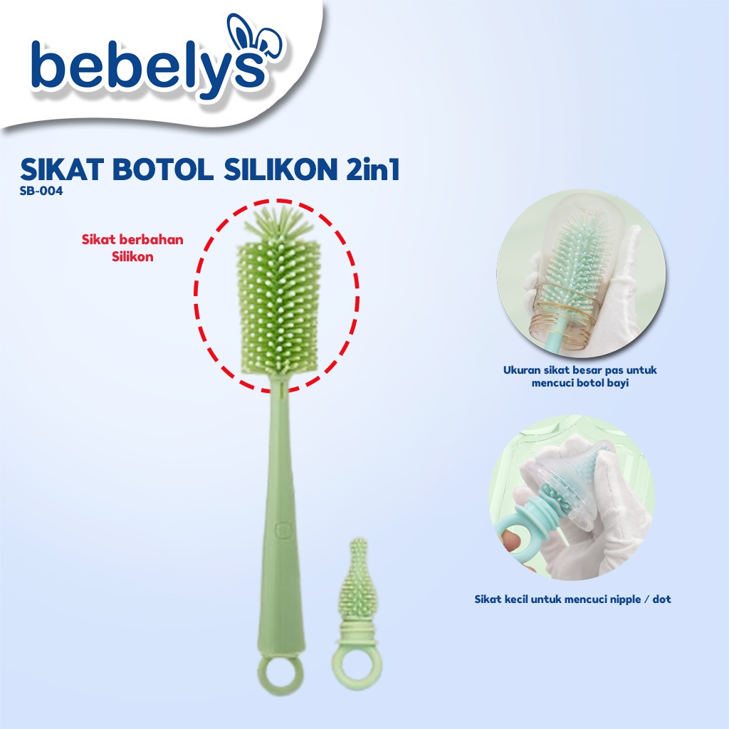 Bebelys Sikat Pembersih Botol Bayi Silicon 2 in 1 SB-004