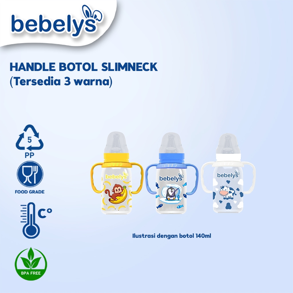 Bebelys Handle Botol Susu Slimneck – Pegangan Botol Bayi 3.5cm | Food Grade & BPA Free | HBS-001