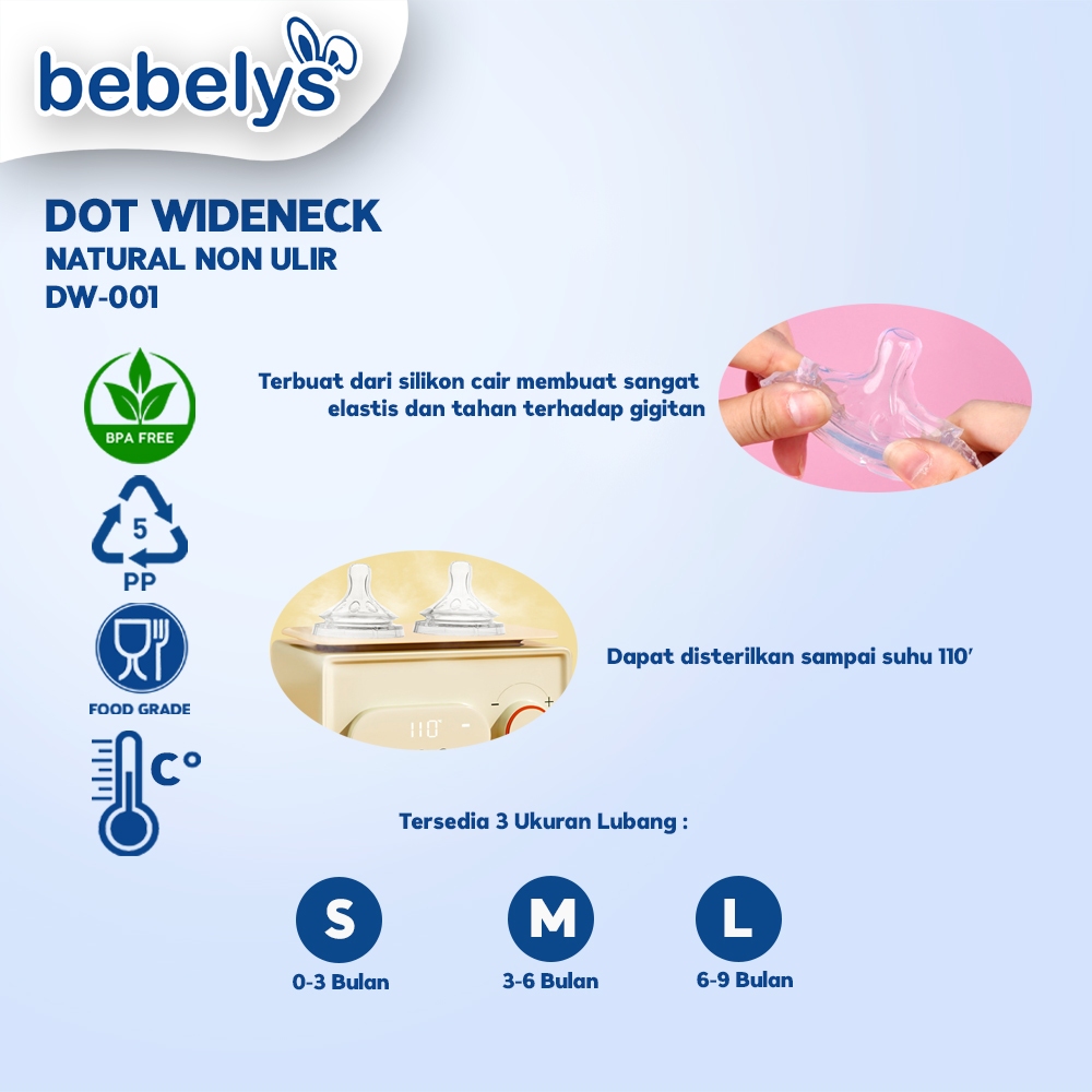 Bebelys Dot Bayi Wideneck Non Ulir BPA Free DW-001