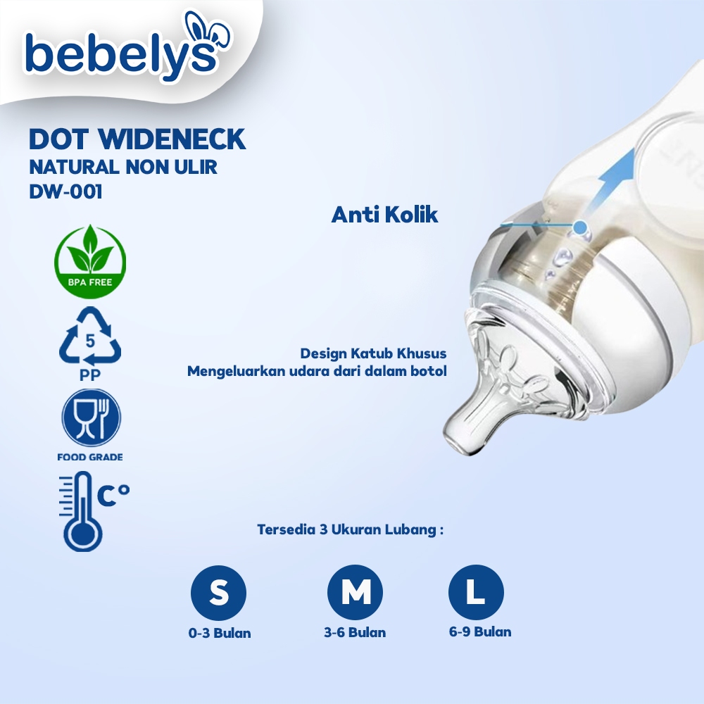 Bebelys Dot Bayi Wideneck Non Ulir BPA Free DW-001