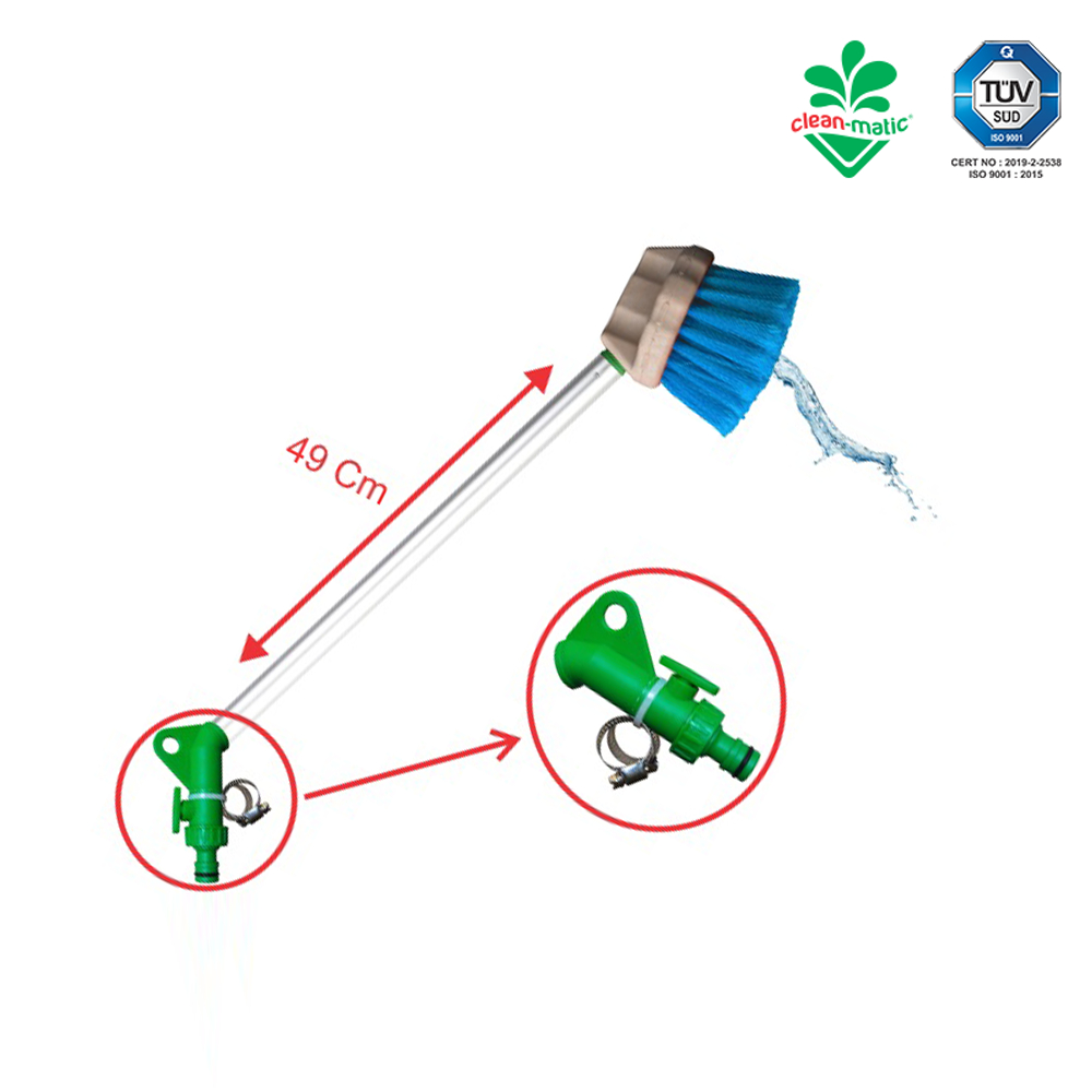 Aqua Brush - Sikat Pembersih Kaca dengan Aliran Air Katup Kontrol Cleanmatic 202515