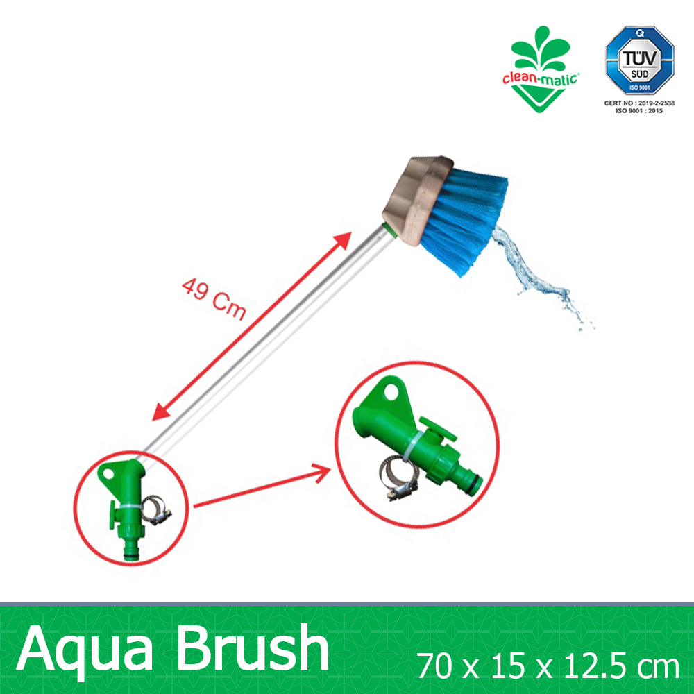 Aqua Brush - Sikat Pembersih Kaca dengan Aliran Air Katup Kontrol Cleanmatic 202515