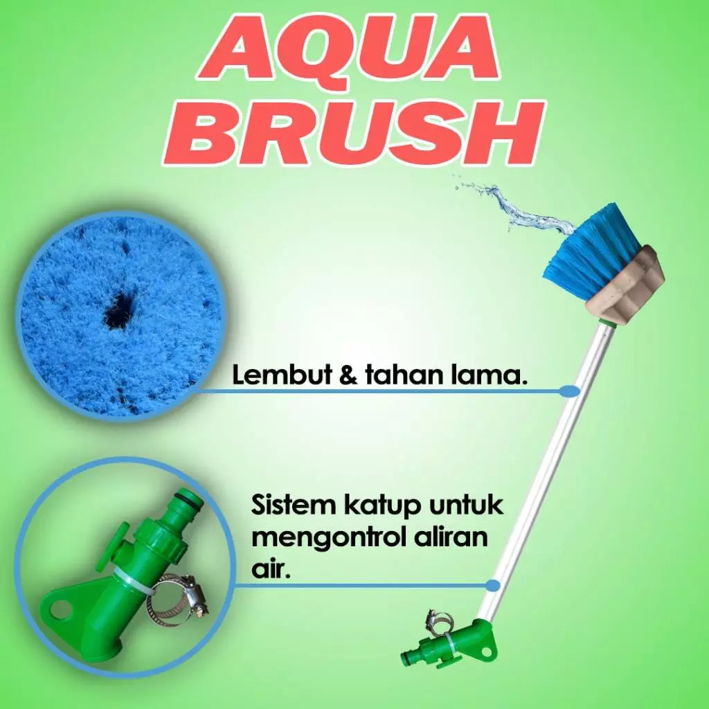 Aqua Brush - Sikat Pembersih Kaca dengan Aliran Air Katup Kontrol Cleanmatic 202515