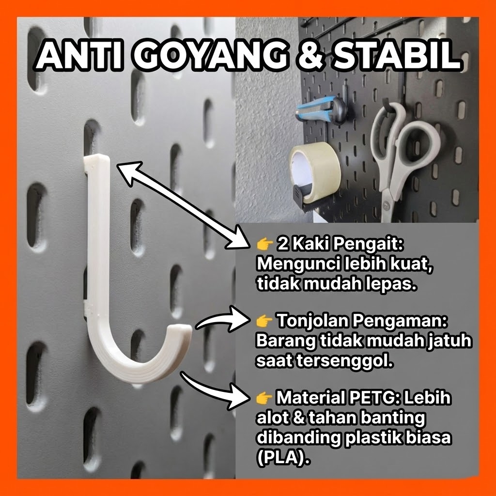 Ktmstore - Gantungan Pegboard Universal Kuat Hook Dinding Rapi Headphone Hotwheels Alat Tulis