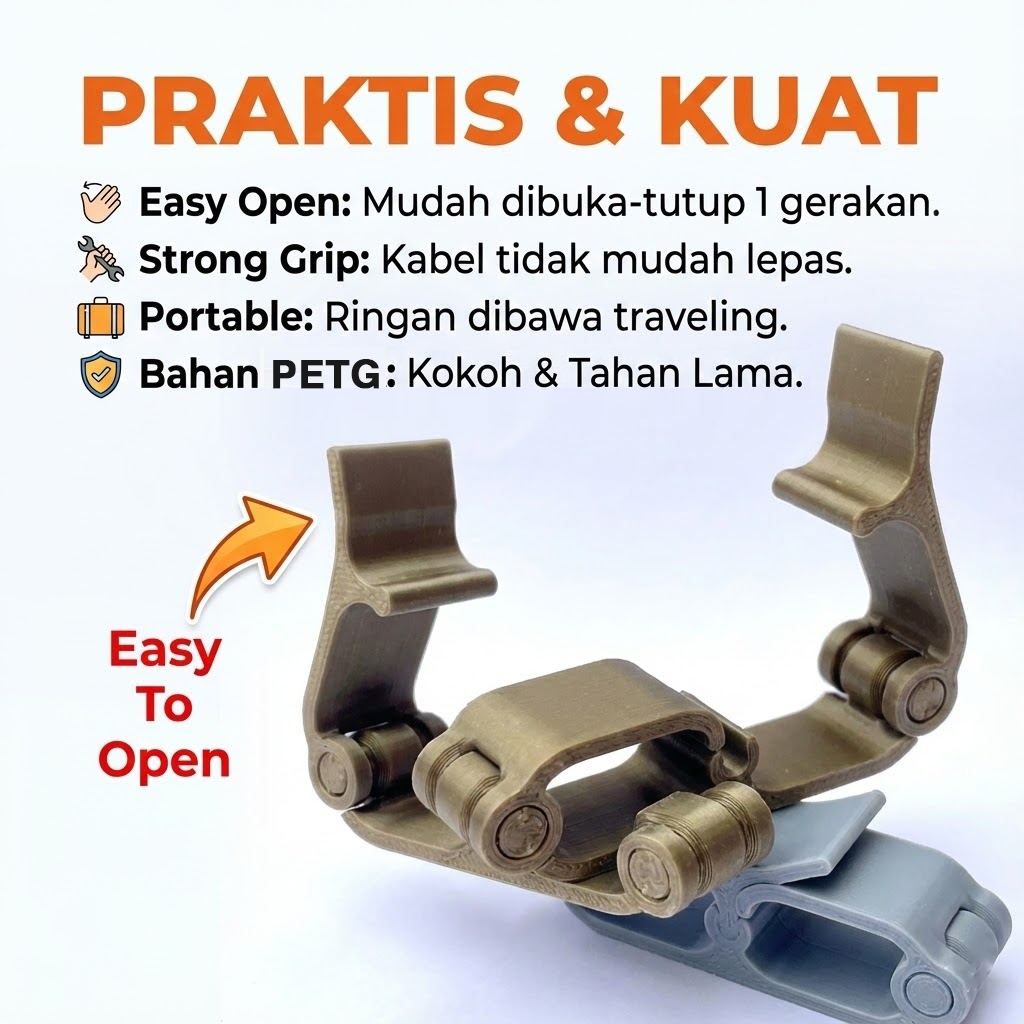 Ktmstore - Klip Penjepit Kabel Cable Organizer Clip Holder - Pengikat Kabel Charger HP Laptop Meja Rapi