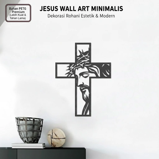 Ktmstore - Hiasan Dinding Salib Jesus Wall Art Pajangan Rohani Kristen Katolik Dekorasi minimalis 17