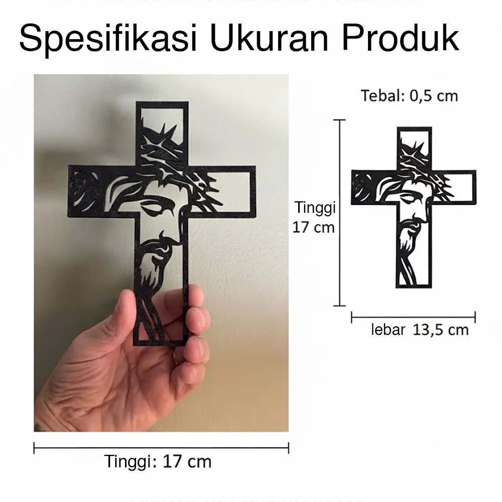 Ktmstore - Hiasan Dinding Salib Jesus Wall Art Pajangan Rohani Kristen Katolik Dekorasi minimalis 17