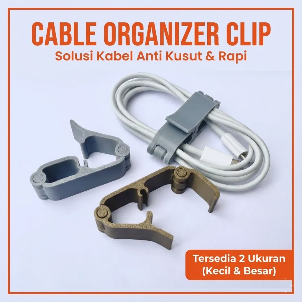 Ktmstore - Klip Penjepit Kabel Cable Organizer Clip Holder - Pengikat Kabel Charger HP Laptop Meja Rapi