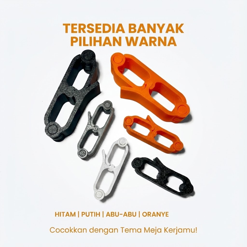 Ktmstore - Klip Penjepit Kabel Cable Organizer Clip Holder - Pengikat Kabel Charger HP Laptop Meja Rapi
