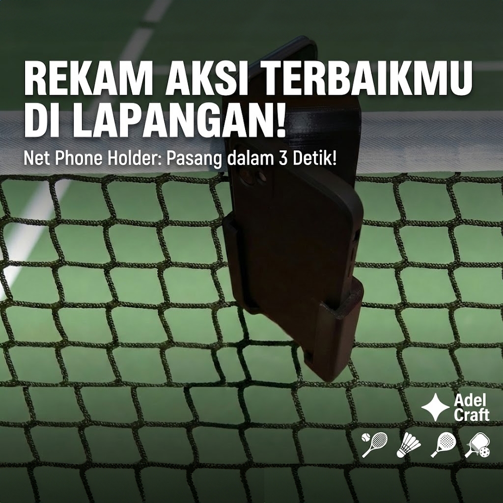 Ktmstore - KTMSTORE Phone Holder Net Tennis Padel Badminton Pickleball Dudukan HP Jaring Lapangan Ekonomis