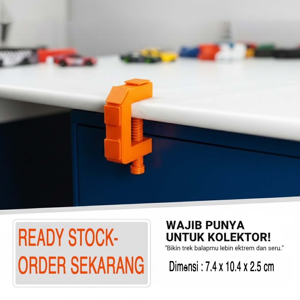 Ktmstore - Jepitan Double Track Hot Wheels 4-Way Clamp PETG Penyangga Track Builder Custom