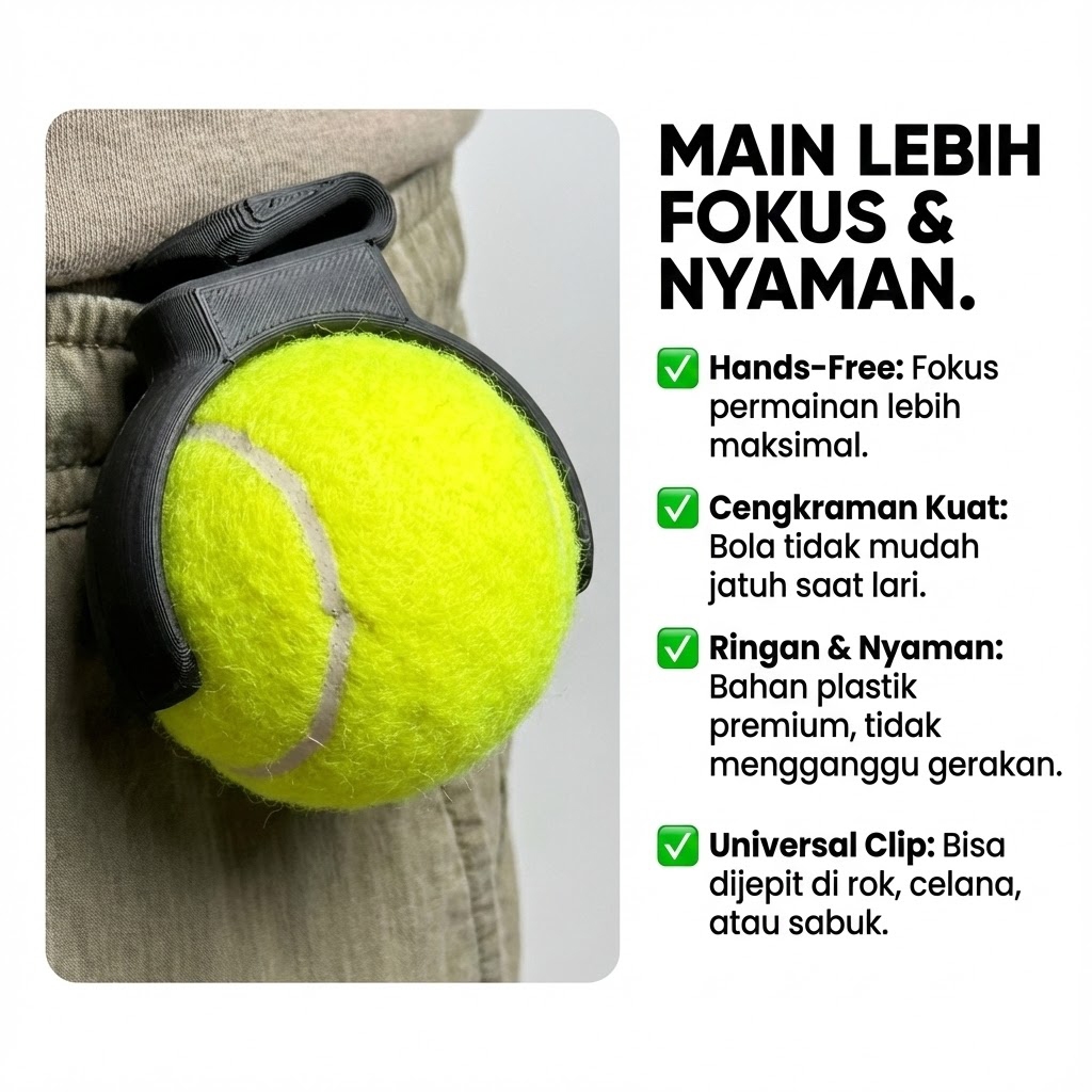 Ktmstore - Tennis Ball Holder Clip Penjepit Bola Tenis Padel Gantungan Bola Olahraga Portable