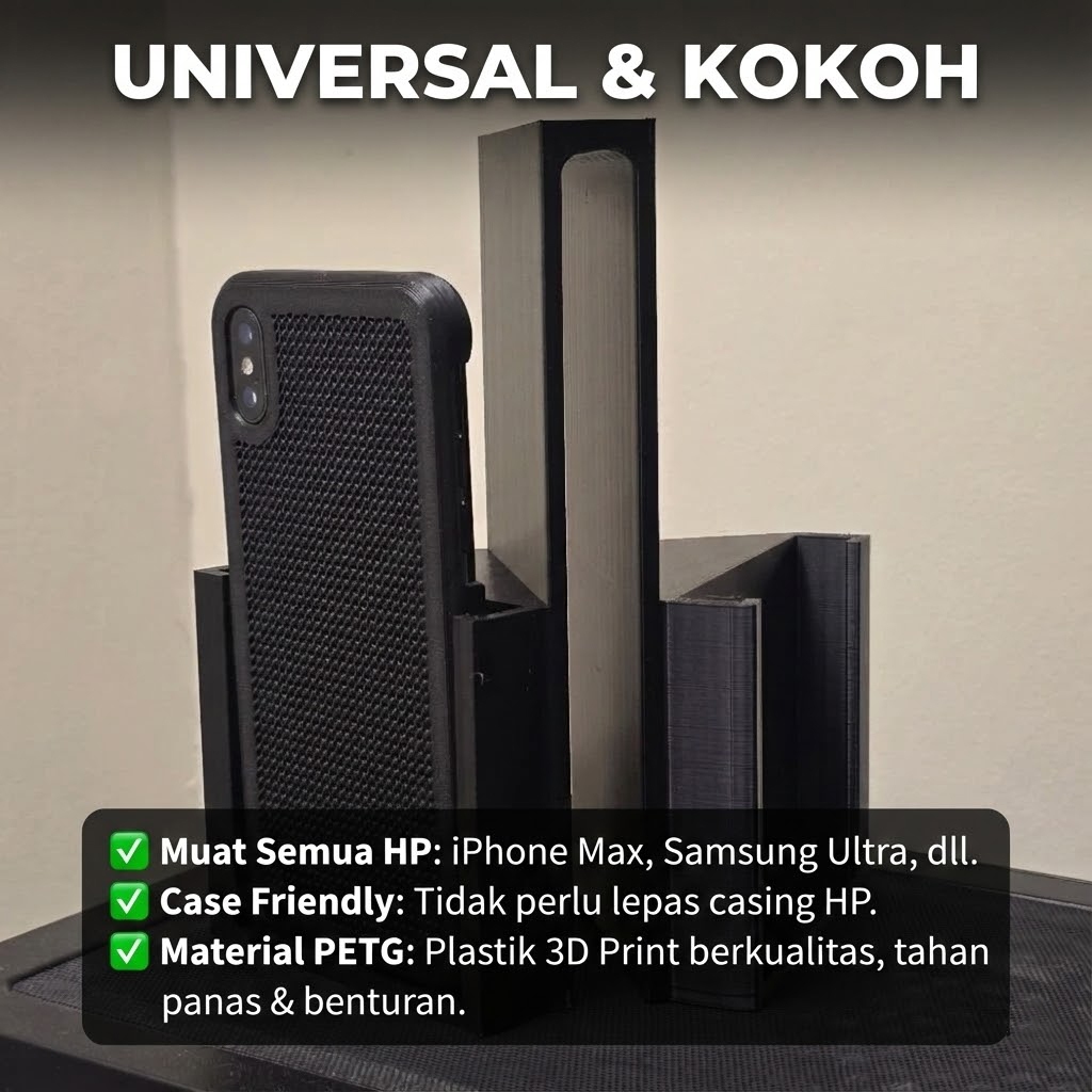 Ktmstore - Dudukan HP Jaring Lapangan Tennis Padel Badminton Net Phone Holder Universal Kokoh