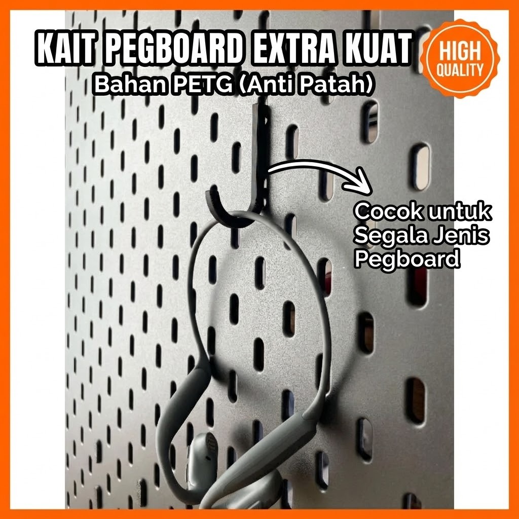 Ktmstore - Gantungan Pegboard Universal Kuat Hook Dinding Rapi Headphone Hotwheels Alat Tulis