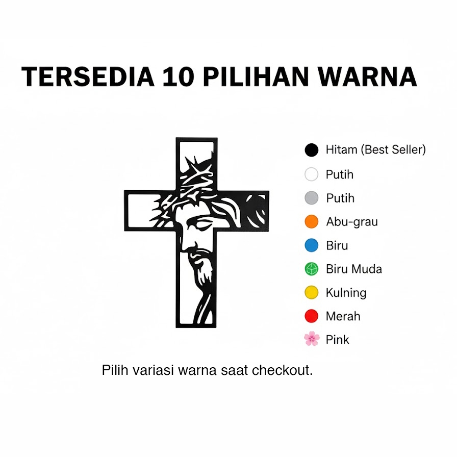 Ktmstore - Hiasan Dinding Salib Jesus Wall Art Pajangan Rohani Kristen Katolik Dekorasi minimalis 17