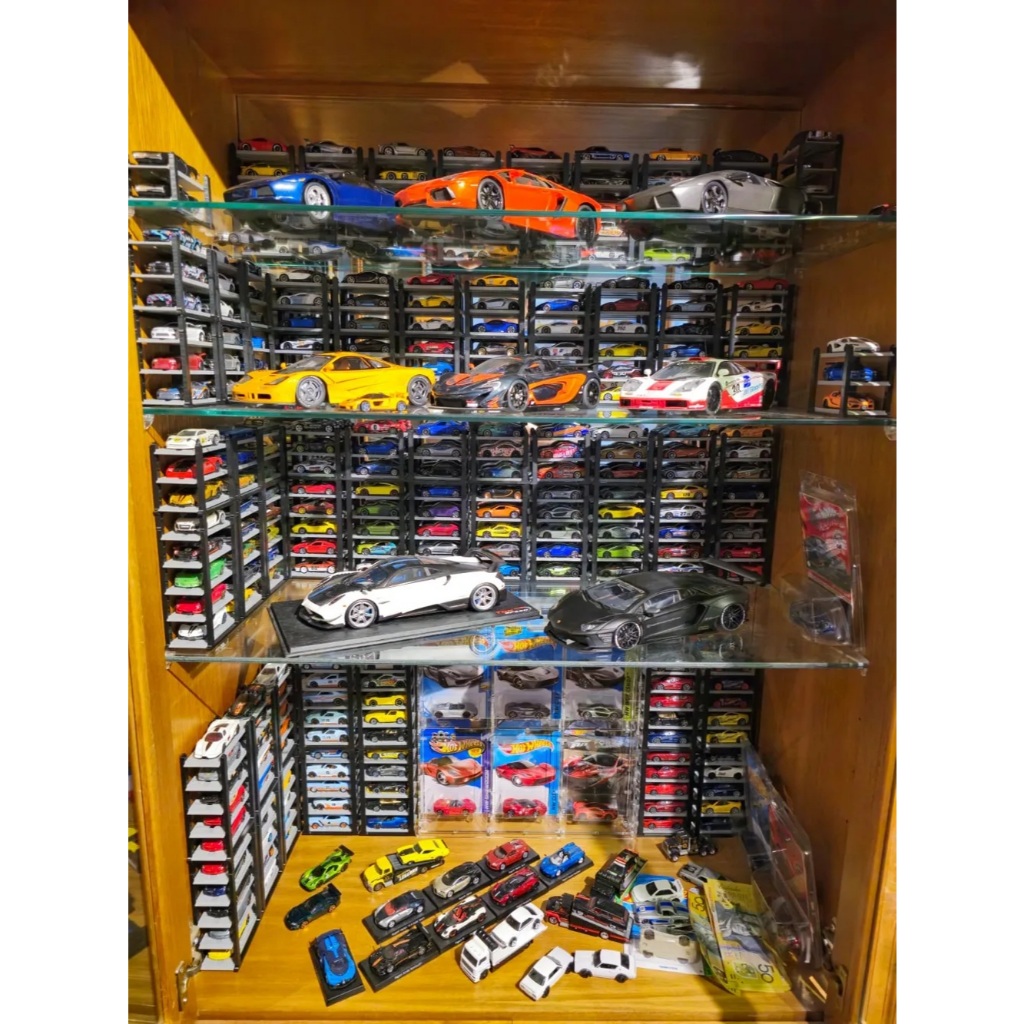 Ktmstore - PITBOX 1:64 Premium Rak Parkir Diecast Tumpuk Hot Wheels Mini GT PETG Adjustable