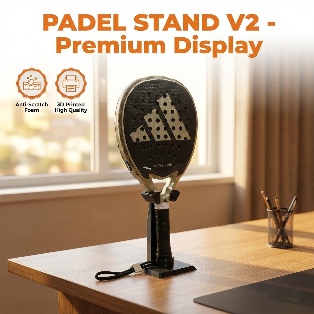 Ktmstore - PADEL RACKET STAND Rak Display Raket Padel 3D Printed Premium PETG