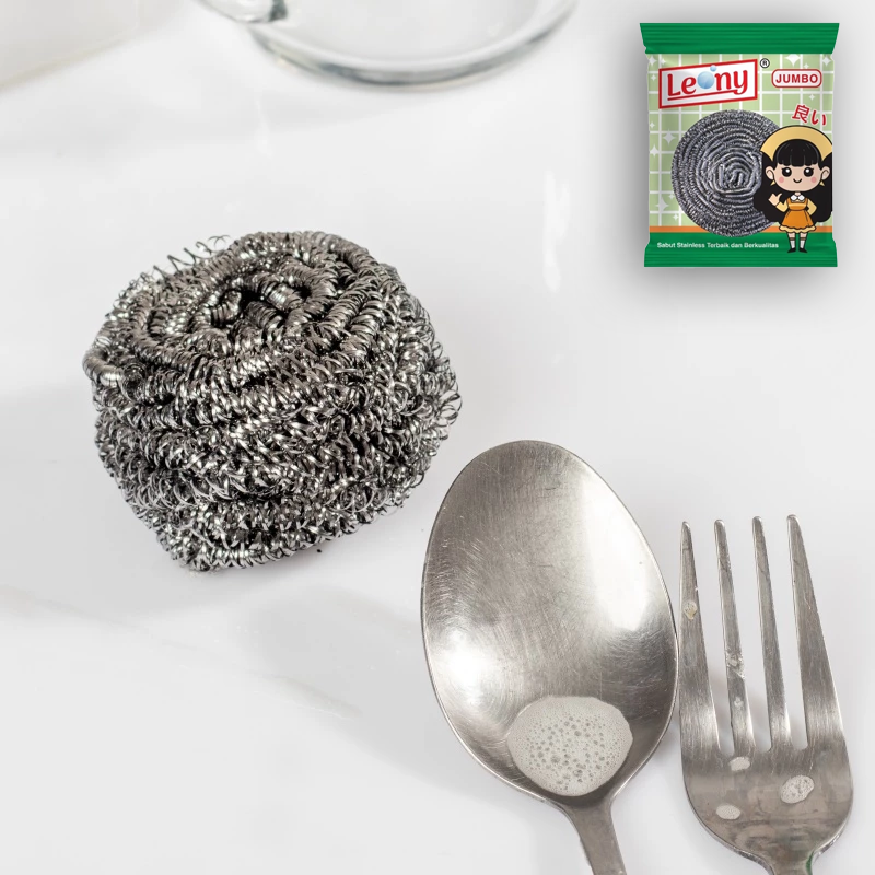 Sabut Stainless Leony Jumbo Anti Karat kawat gosok panci Tahan Lama