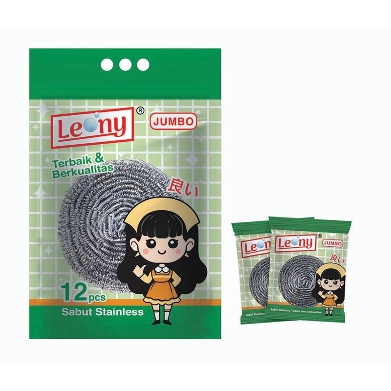 Sabut Stainless Leony Jumbo Anti Karat kawat gosok panci Tahan Lama