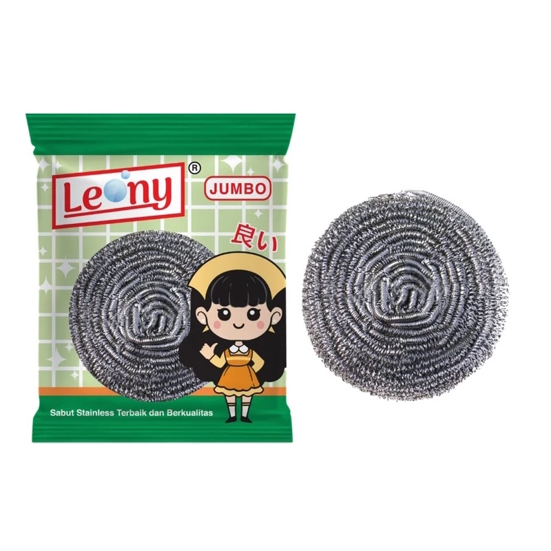 Sabut Stainless Leony Jumbo Anti Karat kawat gosok panci Tahan Lama