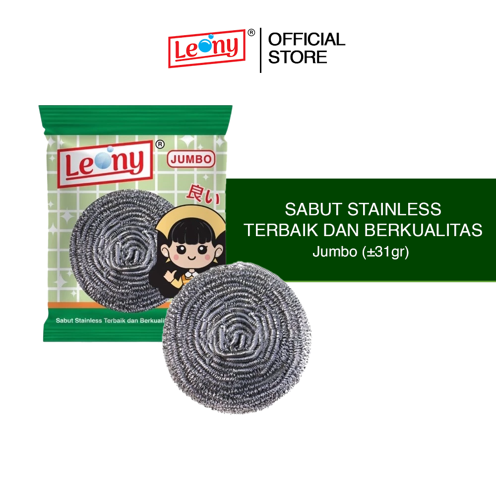 Sabut Stainless Leony Jumbo Anti Karat kawat gosok panci Tahan Lama