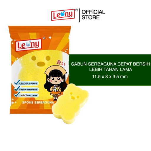 Leony Fluffy Bear Spons Serbaguna Anti Gores Bersihkan Alat Masak Perabot