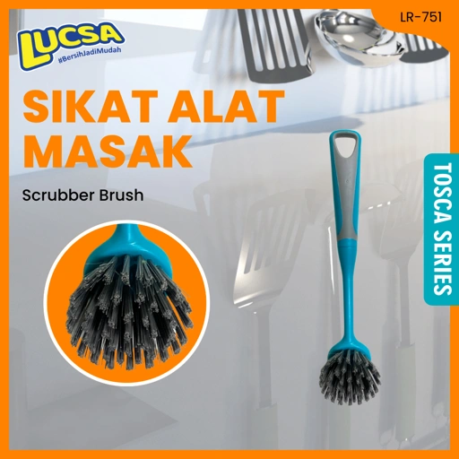 Sikat Dapur Plastik Nilon Sikat Alat Masak 26cm Panci Kuali Wajan Cookware Brush Lucsa LR-741